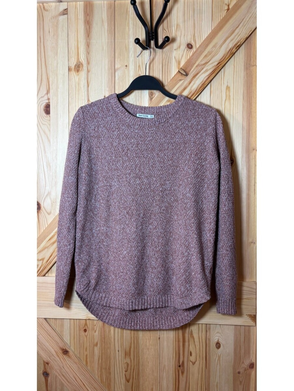 Pink Clover Medium Pink Textured Knit Pullover Sweater